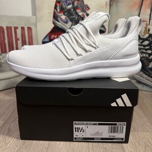 New Adidas Lite Racer Adapt 7.0 Casual Shoes White Grey Size 11.5 Men